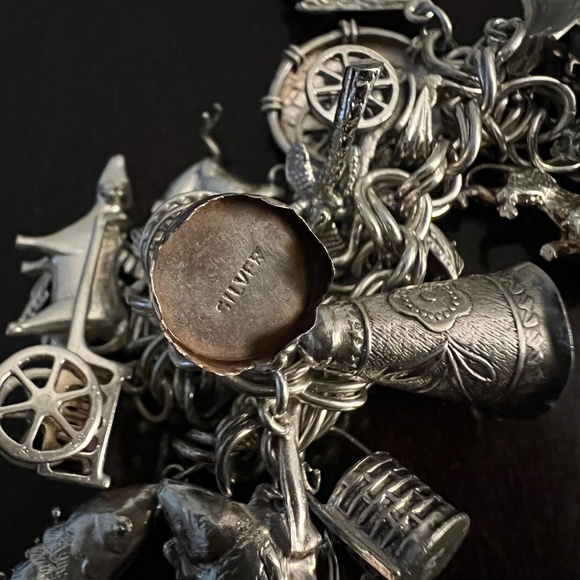 South Asian-Inspired Silver Charm Bracelet – 16 Charms - Picture 14 of 16